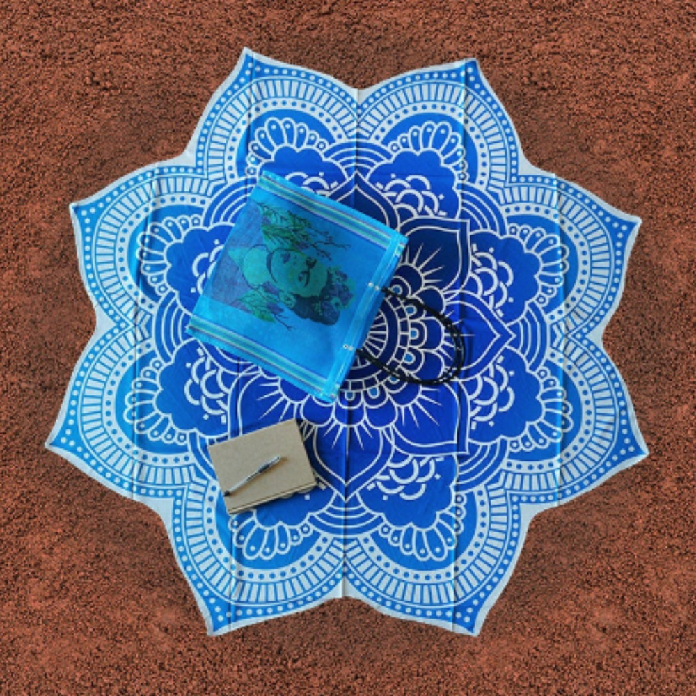 Mandala Flower Shape Tapestry Beach Blanket